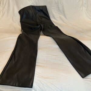 Zara Black Flare Faux Leather Pants